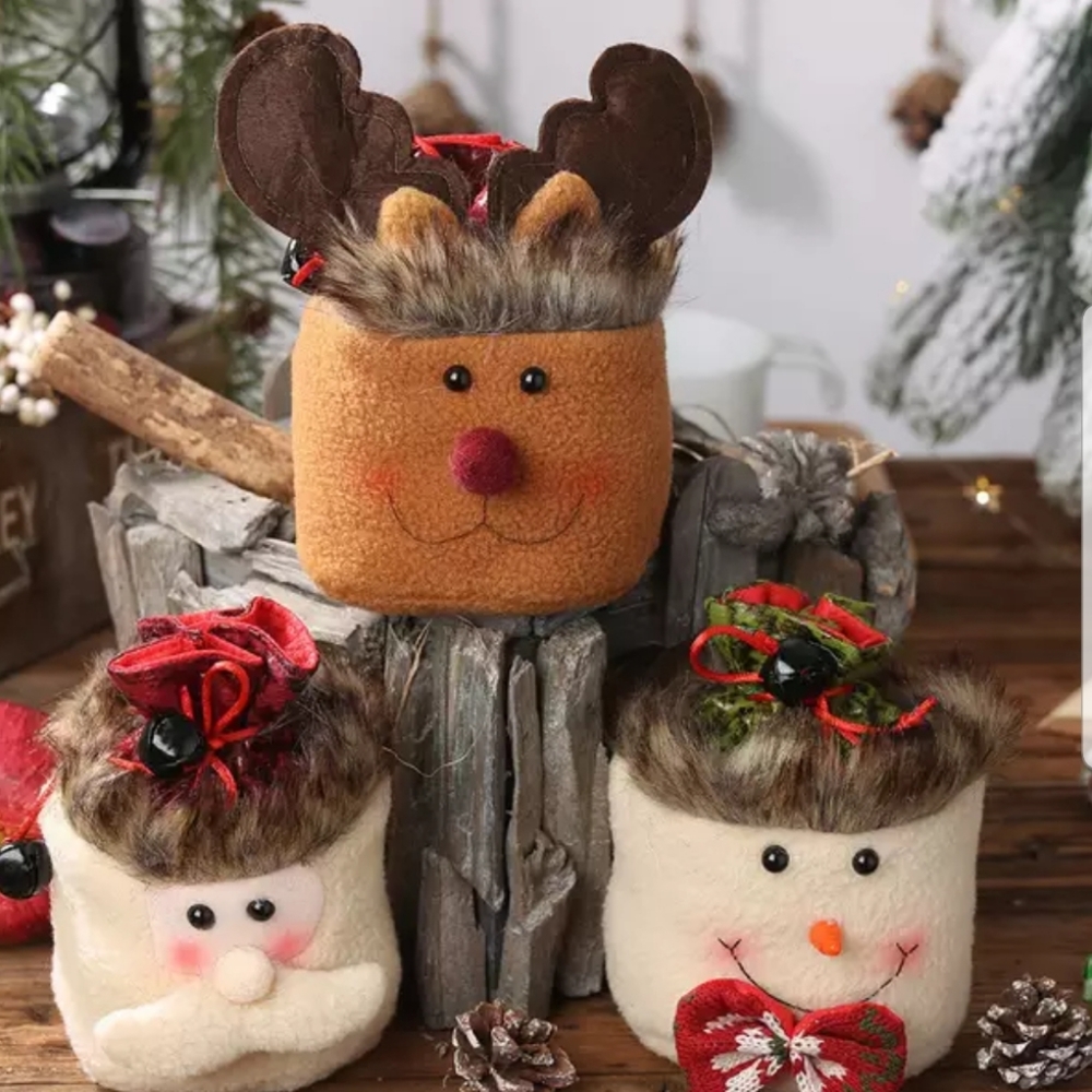 ❄JUST IN!❄Elk Christmas Winter CLOTH Gift bag - Picture 2 of 6